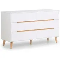 Abrina Wide Chest of Drawers - White, Oak
