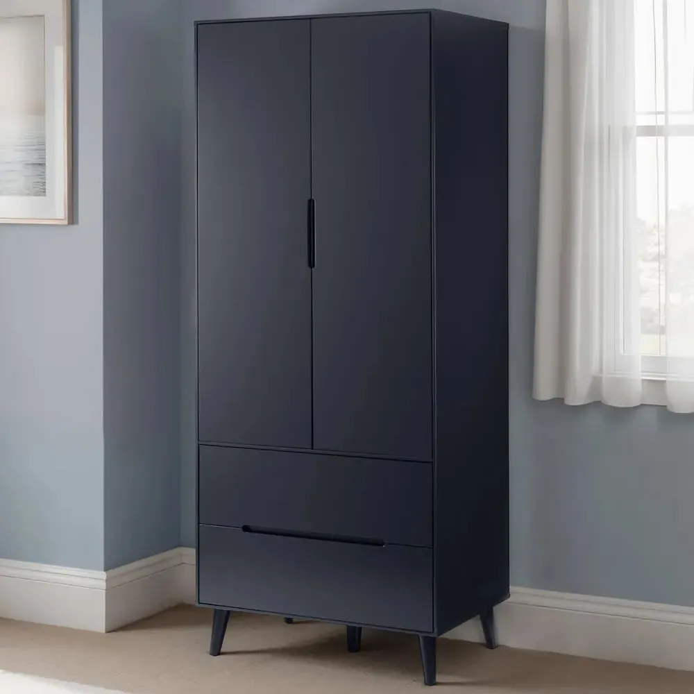 Abrina Wardrobe with 2 Doors & 2 Drawers - Anthracite product