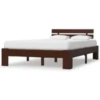 Absecon Double Bed Frame - Dark Brown, Pine Wood