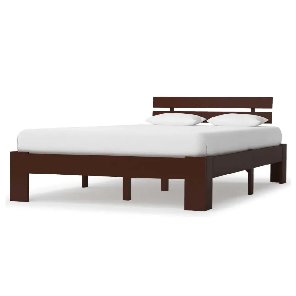 Absecon Double Bed Frame - Dark Brown, Pine Wood image
