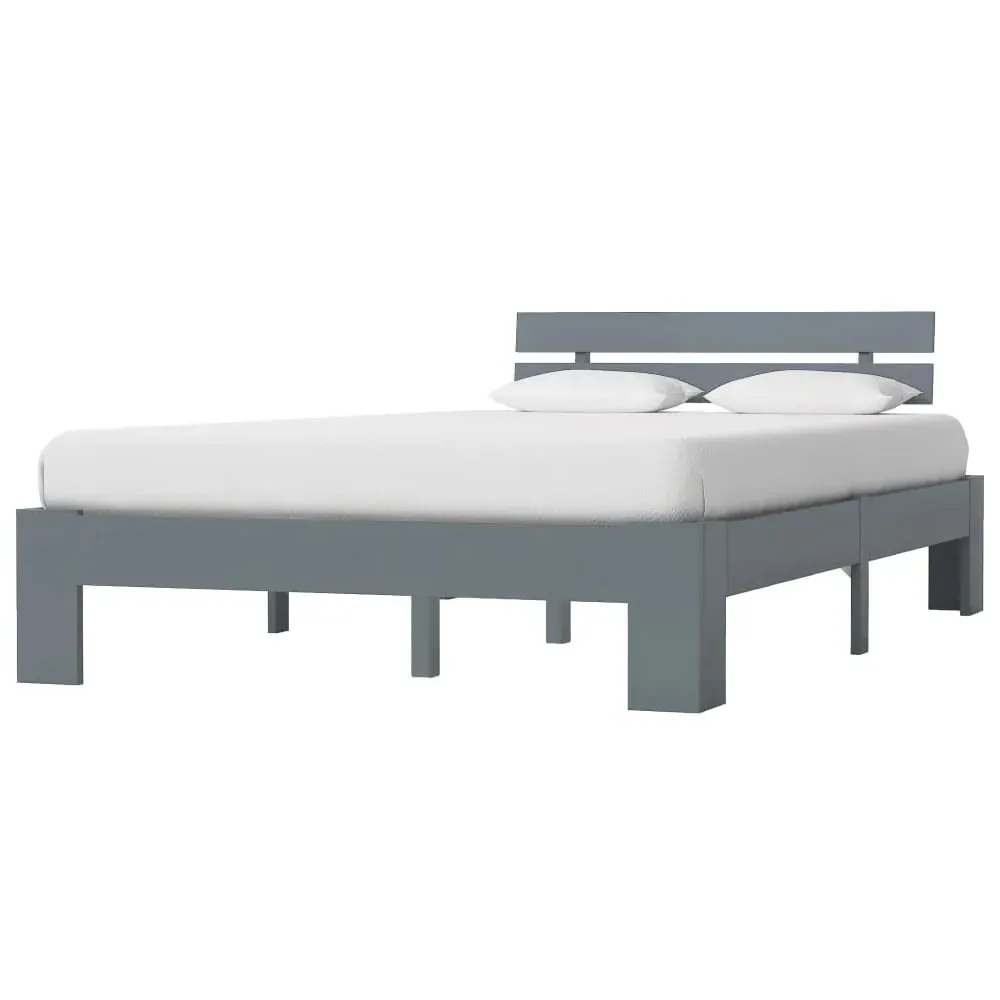 Absecon Double Bed Frame - Grey, Pine Wood