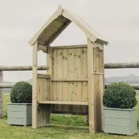 Absecon Garden Arbour with Bench - Natural, FSC Certified Wood alternate view