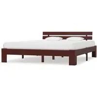 Absecon King Size Bed Frame - Dark Brown, Wood