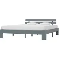 Absecon King Size Bed Frame - Grey, Wood