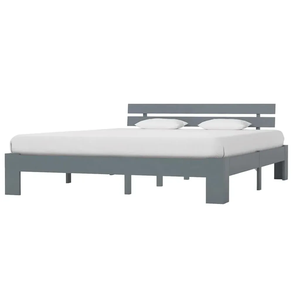Absecon King Size Bed Frame - Grey, Wood