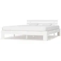 Absecon King Size Bed Frame - White, Wood