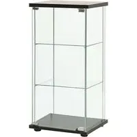 Absecon Shoe Storage Cabinet with Tempered Glass - Black