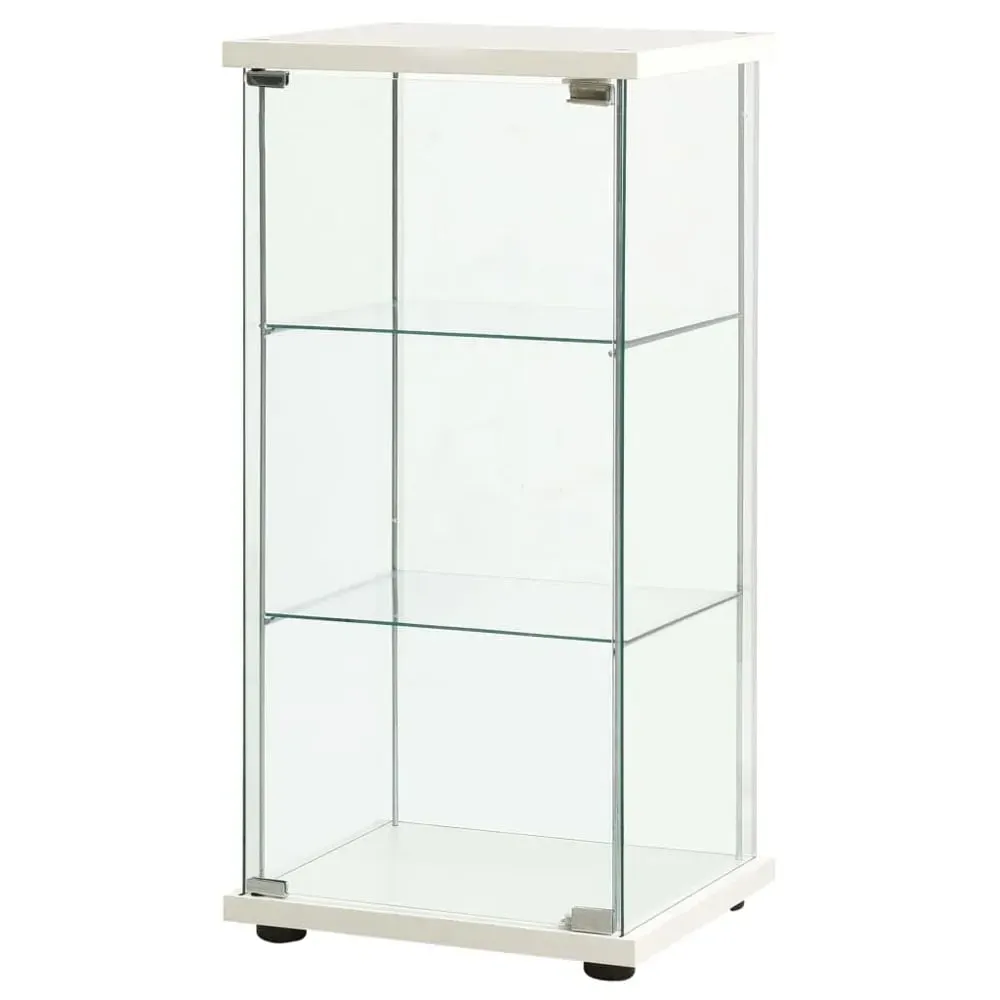 Absecon Shoe Storage Cabinet with Tempered Glass - White image