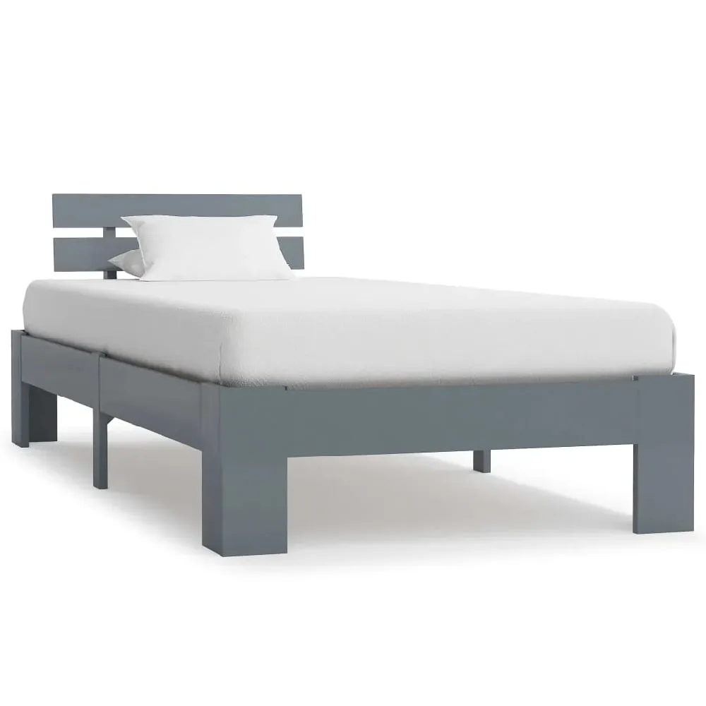 Absecon Single Bed Frame - Grey, Pine Wood