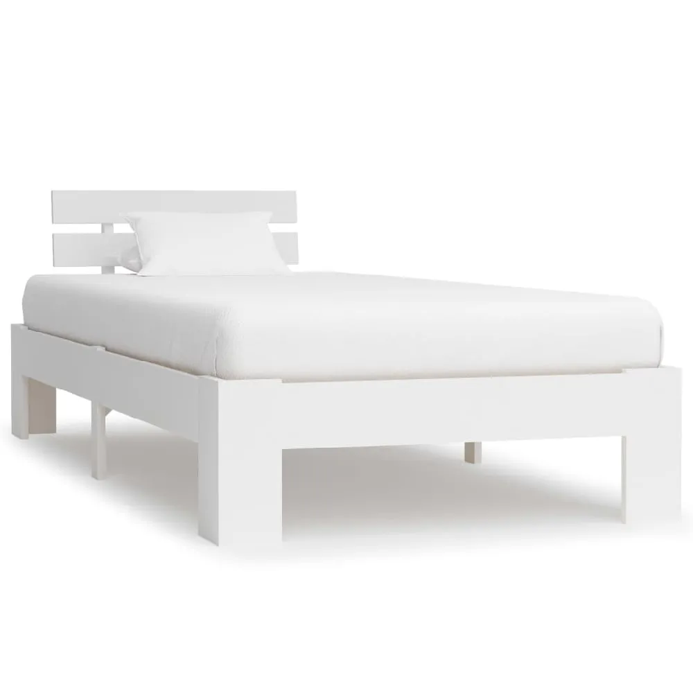 Absecon Single Bed Frame - White, Pine Wood