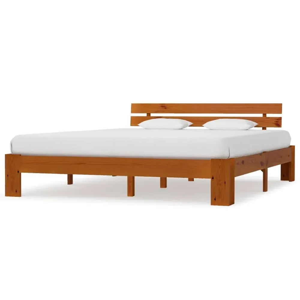 Absecon Super King Size Bed Frame - Honey Brown, Wood