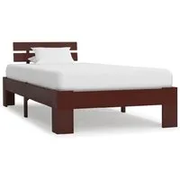 Absecon Single Bed Frame - Dark Brown, Pine Wood alternate view