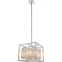 Acadia 4 Light Crystal Pendant Light - Chrome