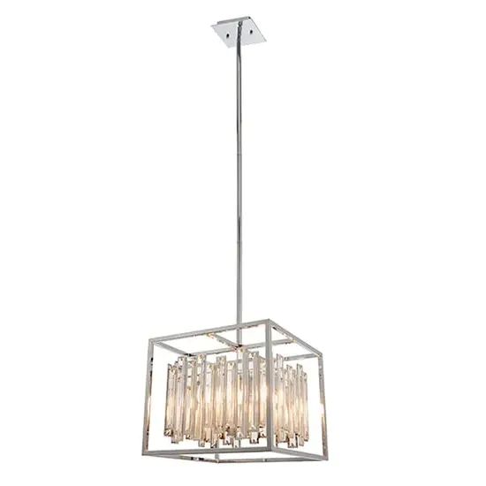 Acadia 4 Light Crystal Pendant Light - Chrome