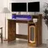 Acampo Laptop Desk with LED Lights - Smoked Oak, Wood