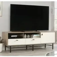 Acapulco TV Stand with Storage - White, Oak