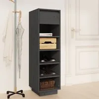 Acasia Pine Wood Shoe Storage Cabinet - Grey alternate view