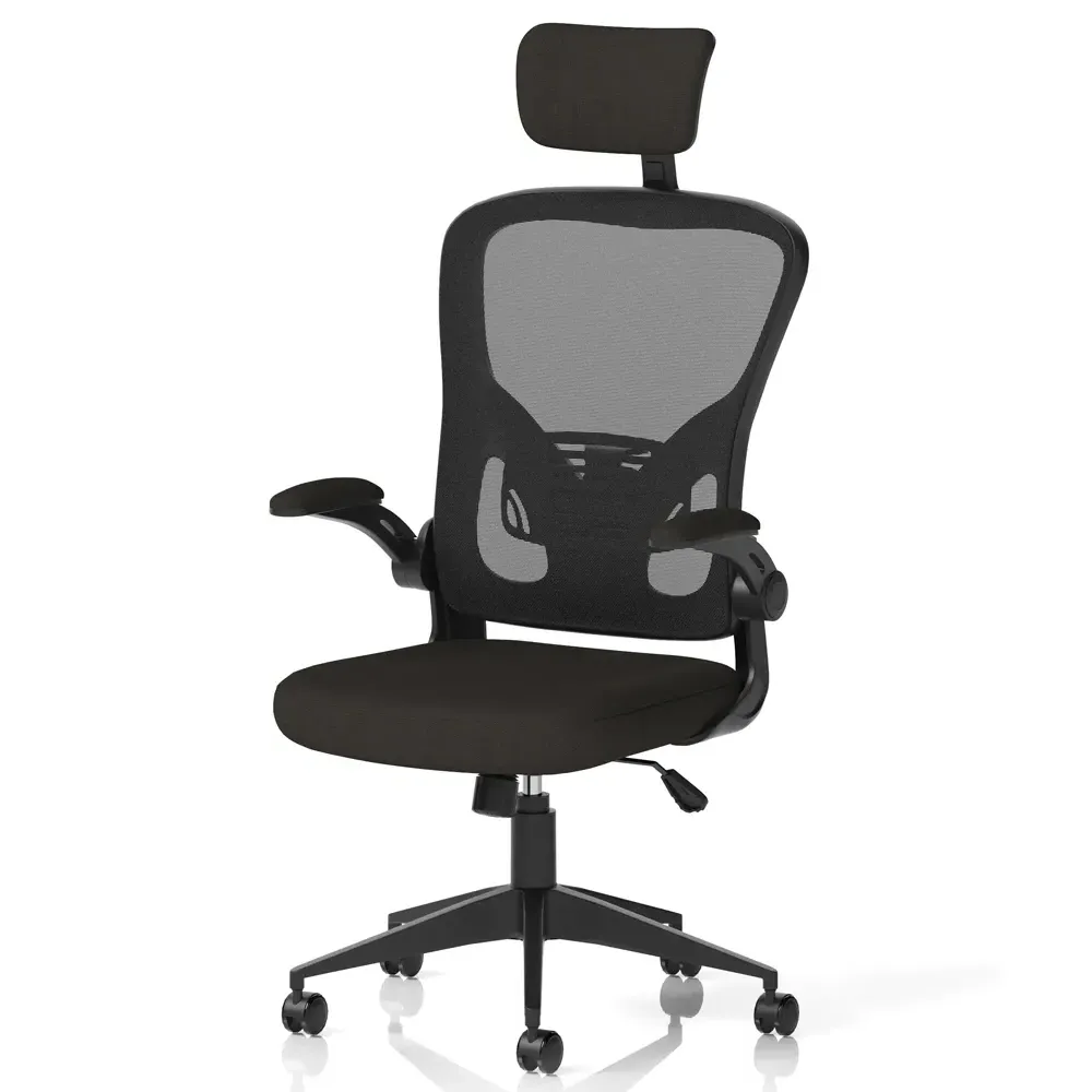 Accord Fabric Office Chair with Folding Arms - Black product