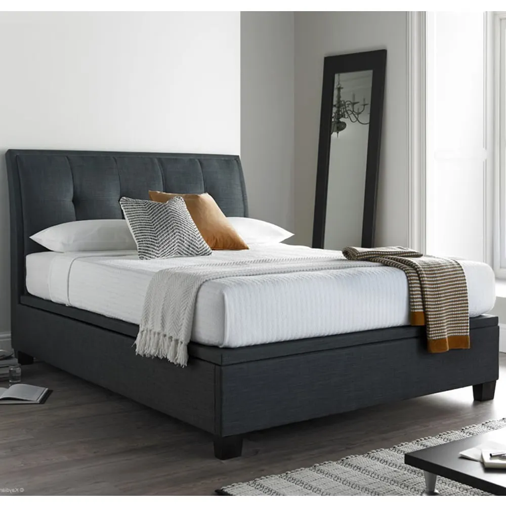Accord King Size Ottoman Bed with Storage - Slate, Fabric
