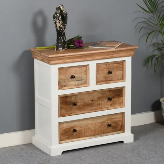 Accra 4-Drawer Chest - Oak, Solid Mango Wood product