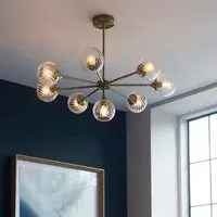 Accra 8 Lights Semi Flush Ceiling Light - Antique Brass