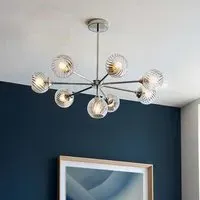 Accra 8 Lights Semi Flush Ceiling Light - Bright Nickel