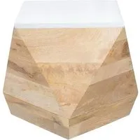 Accra Solid Mango Wood Side Table - Oak alternate view