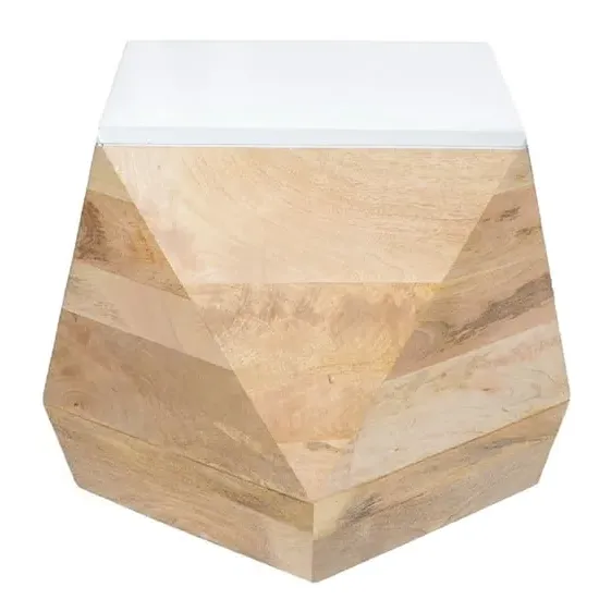 Accra Solid Mango Wood Side Table - Oak product