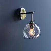 Accra Spiral Glass Wall Light - Clear, Bright Nickel