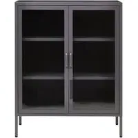 Accra Steel 2-Door Display Cabinet - Grey