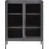 Accra Steel 2-Door Display Cabinet - Grey