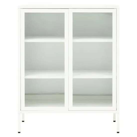 Accra Steel 2-Door Display Cabinet - White