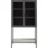 Accra Steel 2-Door Display Cabinet with Shelf - Grey