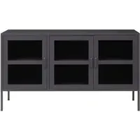 Accra Steel 3-Door Display Cabinet - Grey