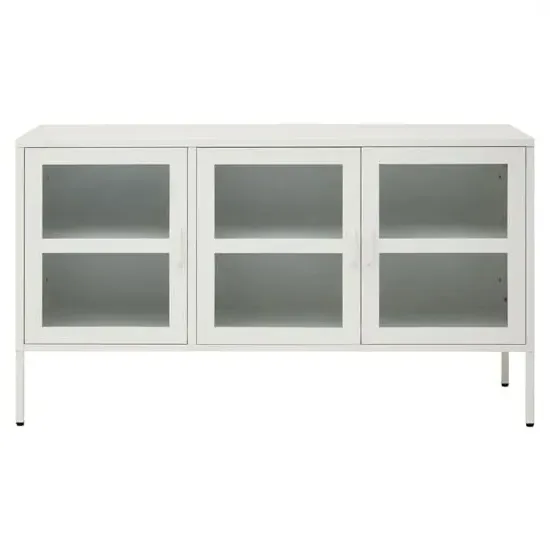 Accra Steel 3-Door Display Cabinet - White