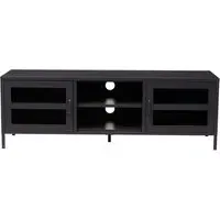 Accra Steel TV Stand with Storage - Black
