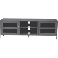 Accra Steel TV Stand with Storage - Grey