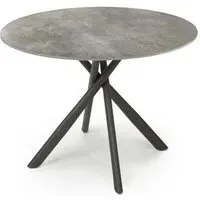 Accro Round Glass Dining Table - Grey