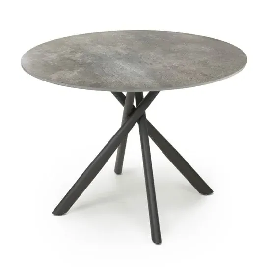 Accro Round Glass Dining Table - Grey image