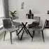 Accro Round Glass Dining Table with 4 Vestal Chairs - Grey