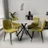 Accro Round Glass Dining Table with 4 Vestal Chairs - Yellow