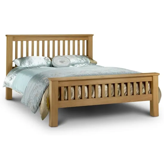 Achaia King Size Bed Frame with High Footboard - Oak