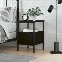 Achava Bedside Cabinet with Drawer - Black