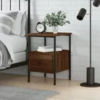 Achava Bedside Cabinet with Drawer - Brown