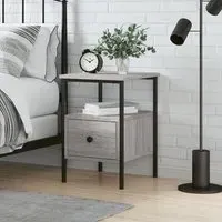 Achava Bedside Cabinet with Drawer - Grey