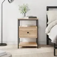 Achava Bedside Cabinet with Drawer - Sonoma Oak