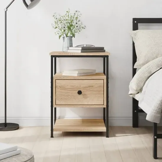 Achava Bedside Cabinet with Drawer - Sonoma Oak