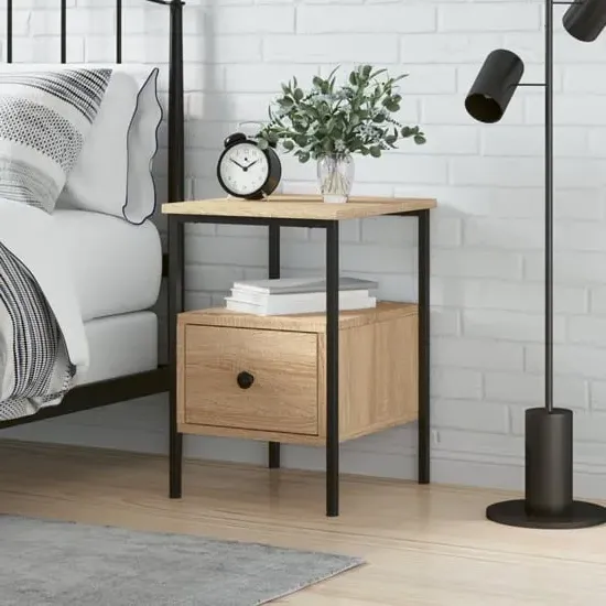 Achava Bedside Cabinet with Drawer - Sonoma Oak