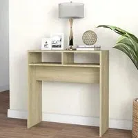 Acosta Console Table with 2 Shelves - Sonoma Oak