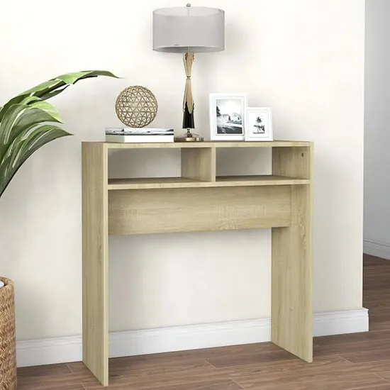 Acosta Console Table with 2 Shelves - Sonoma Oak image